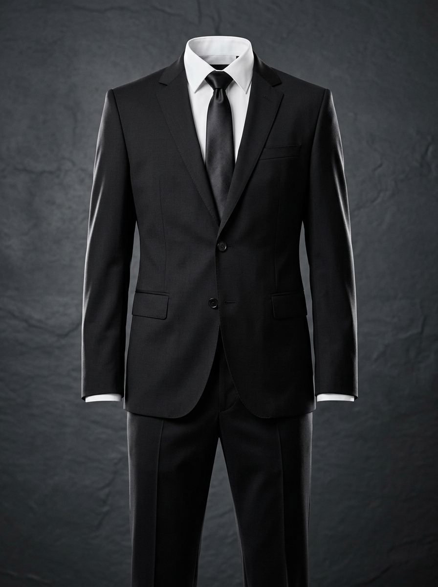 Modern Fit Black Pant Coat - SAR 320
