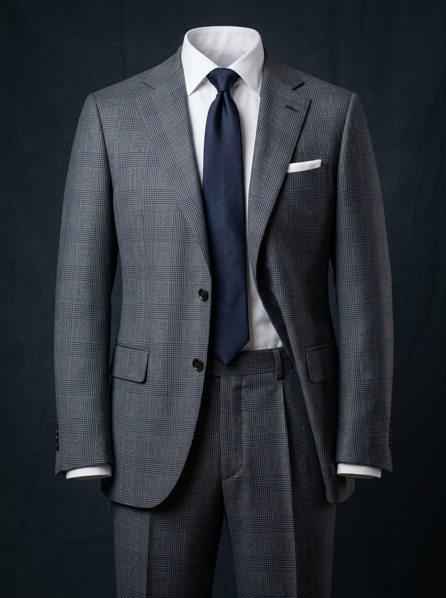 Checkered Pattern 2-Piece Formal Suit - SAR 410