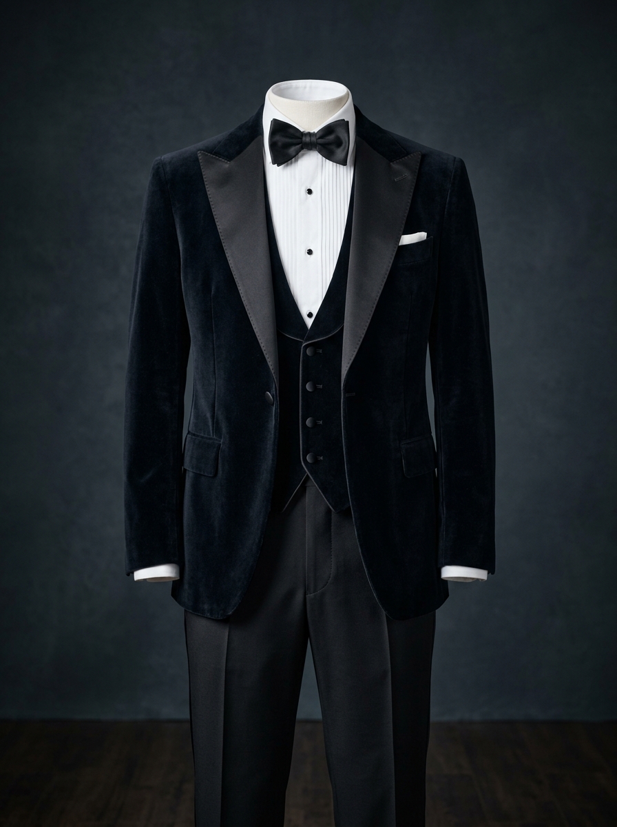 Italian Style Velvet Tuxedo (3-Piece) - SAR 550